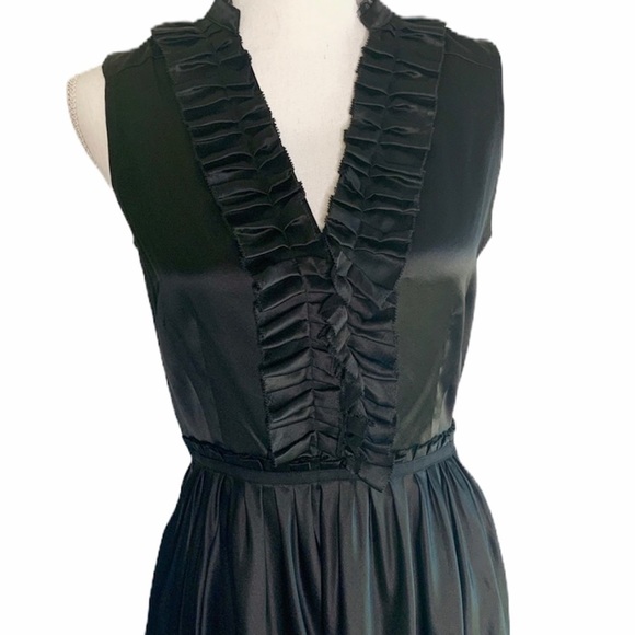 CYNTHIA STEFFE 100% SILK LITTLE BLACK DRESS SIZE 6 - Picture 3 of 10